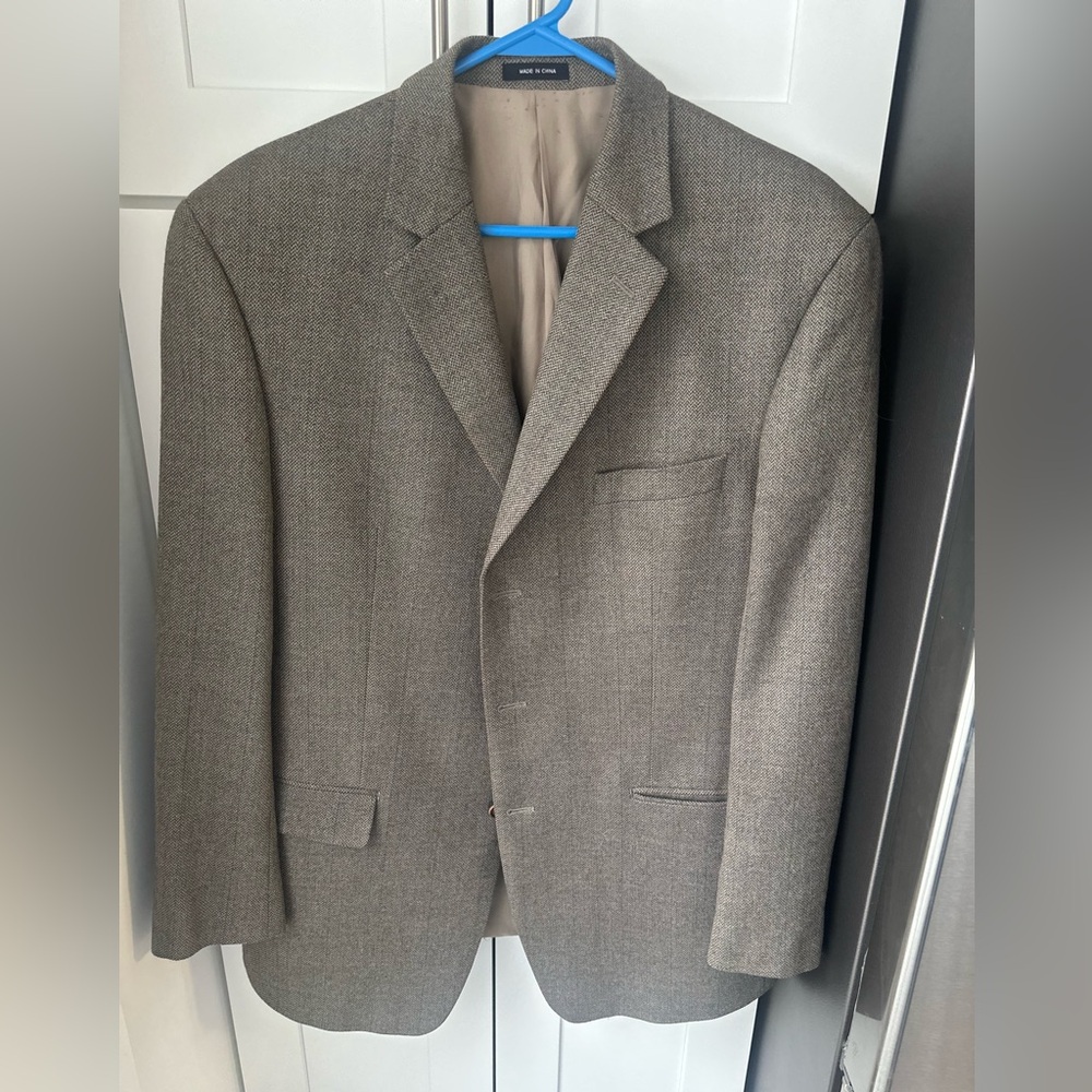 Michael Kors Blazer Men 42 R‎ Long Brown 3 Button Tweed Wool Suit Jacket